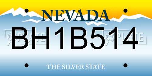 BH1B514 Nevada License Plate