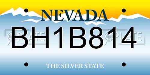 BH1B814 Nevada License Plate