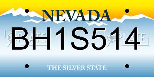 BH1S514 Nevada License Plate