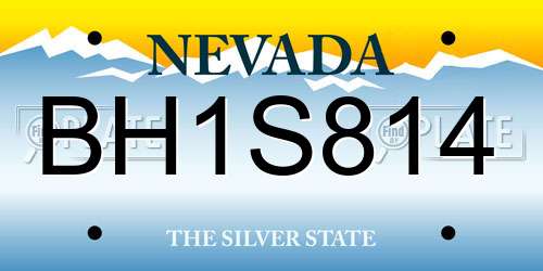 BH1S814 Nevada License Plate