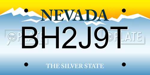 BH2J9T Nevada License Plate