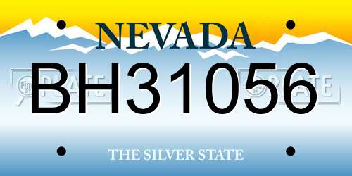 BH31056 Nevada License Plate