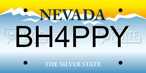 BH4PPY Nevada License Plate
