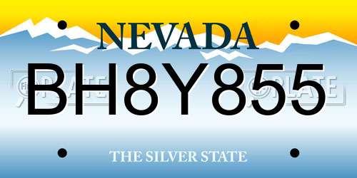 BH8Y855 Nevada License Plate