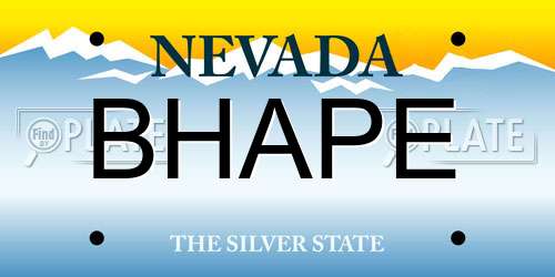 BHAPE Nevada License Plate
