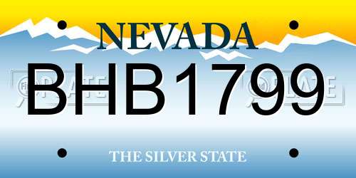 BHB1799 Nevada License Plate