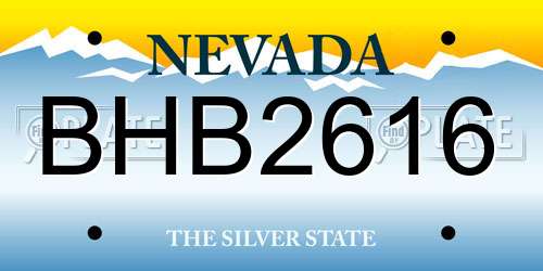 BHB2616 Nevada License Plate