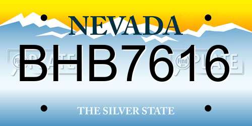 BHB7616 Nevada License Plate