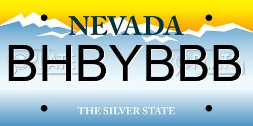BHBYBBB Nevada License Plate