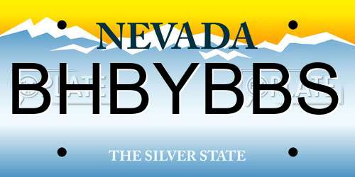 BHBYBBS Nevada License Plate
