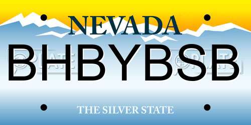 BHBYBSB Nevada License Plate