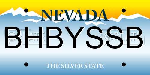 BHBYSSB Nevada License Plate