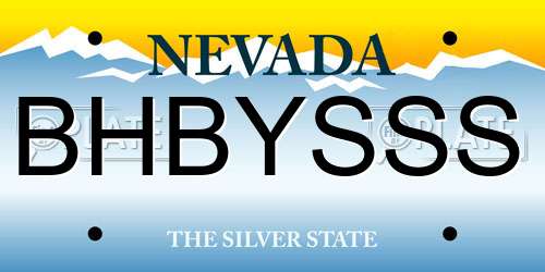 BHBYSSS Nevada License Plate