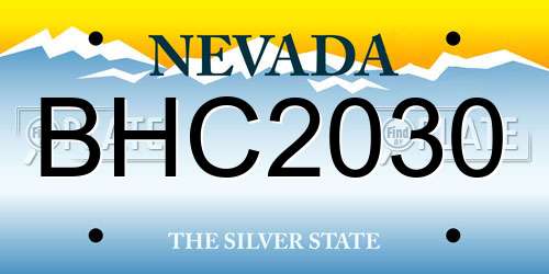 BHC2030 Nevada License Plate