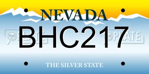 BHC217 Nevada License Plate