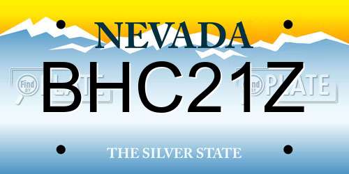 BHC21Z Nevada License Plate