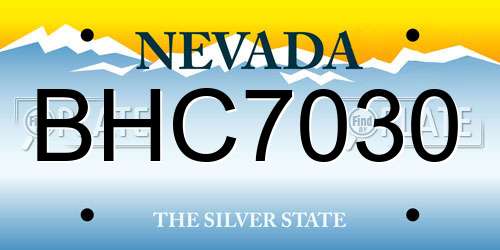 BHC7030 Nevada License Plate