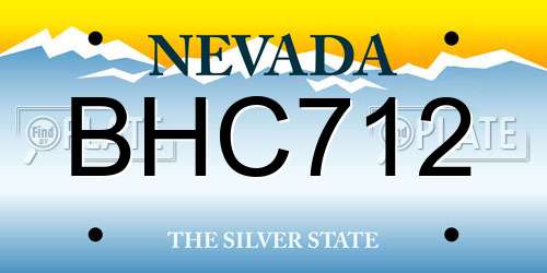 BHC712 Nevada License Plate