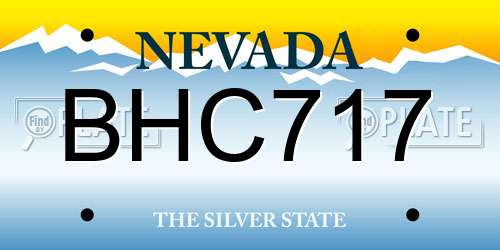 BHC717 Nevada License Plate