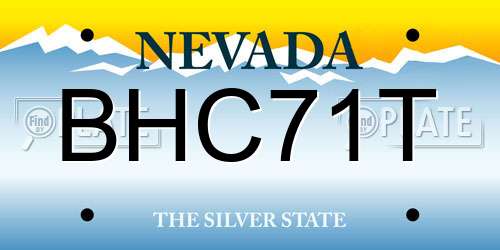 BHC71T Nevada License Plate