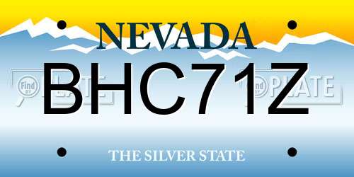 BHC71Z Nevada License Plate