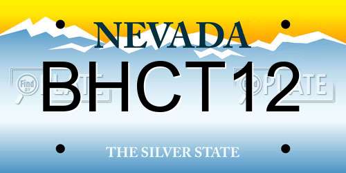BHCT12 Nevada License Plate