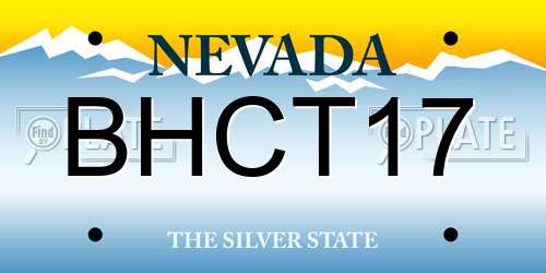 BHCT17 Nevada License Plate