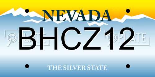 BHCZ12 Nevada License Plate