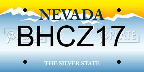 BHCZ17 Nevada License Plate