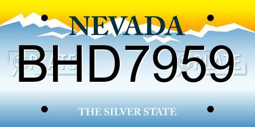 BHD7959 Nevada License Plate