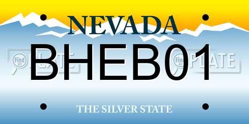 BHEB01 Nevada License Plate