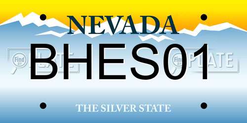 BHES01 Nevada License Plate