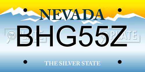 BHG55Z Nevada License Plate