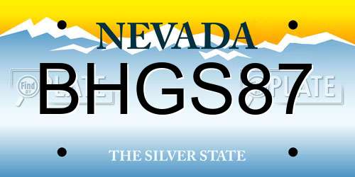 BHGS87 Nevada License Plate