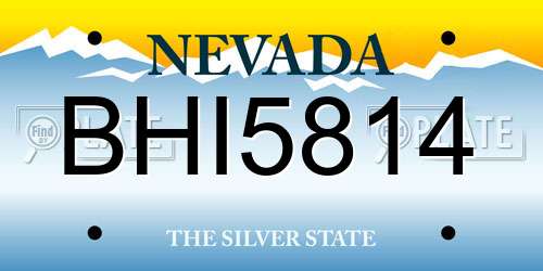 BHI5814 Nevada License Plate