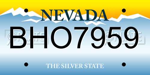 BHO7959 Nevada License Plate