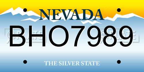 BHO7989 Nevada License Plate