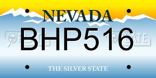 BHP516 Nevada License Plate