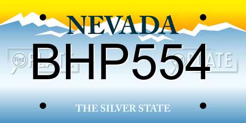 BHP554 Nevada License Plate