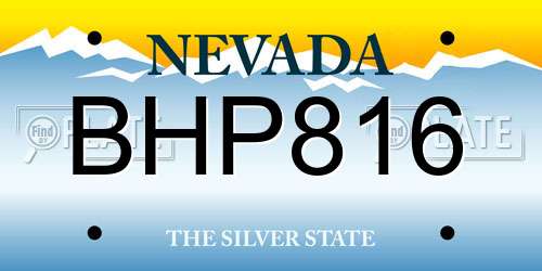 BHP816 Nevada License Plate