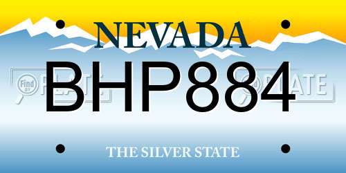 BHP884 Nevada License Plate
