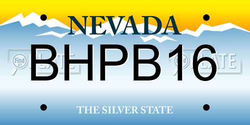 BHPB16 Nevada License Plate