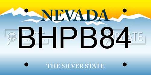 BHPB84 Nevada License Plate