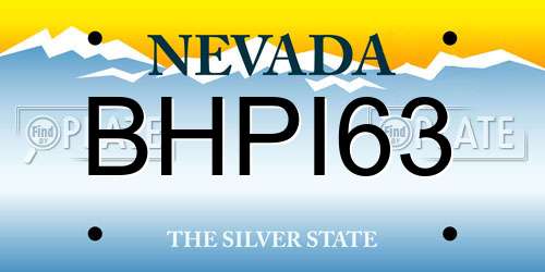 BHPI63 Nevada License Plate