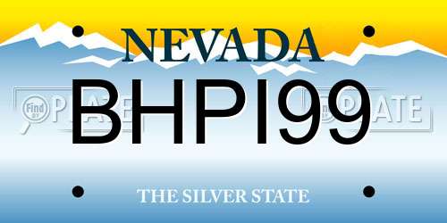 BHPI99 Nevada License Plate