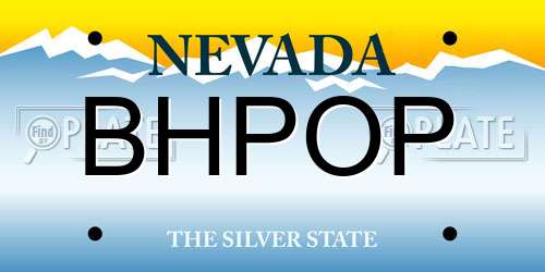 BHPOP Nevada License Plate