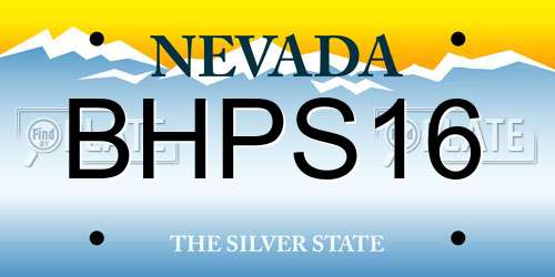 BHPS16 Nevada License Plate