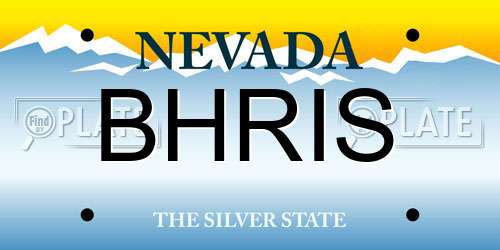 BHRIS Nevada License Plate