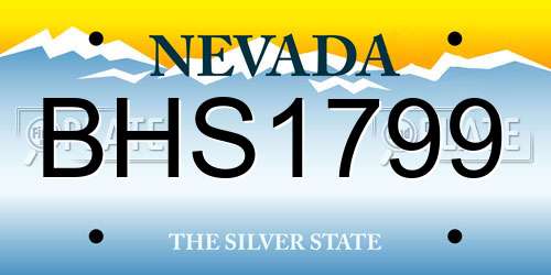 BHS1799 Nevada License Plate