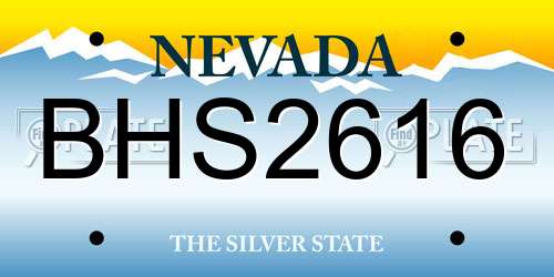 BHS2616 Nevada License Plate